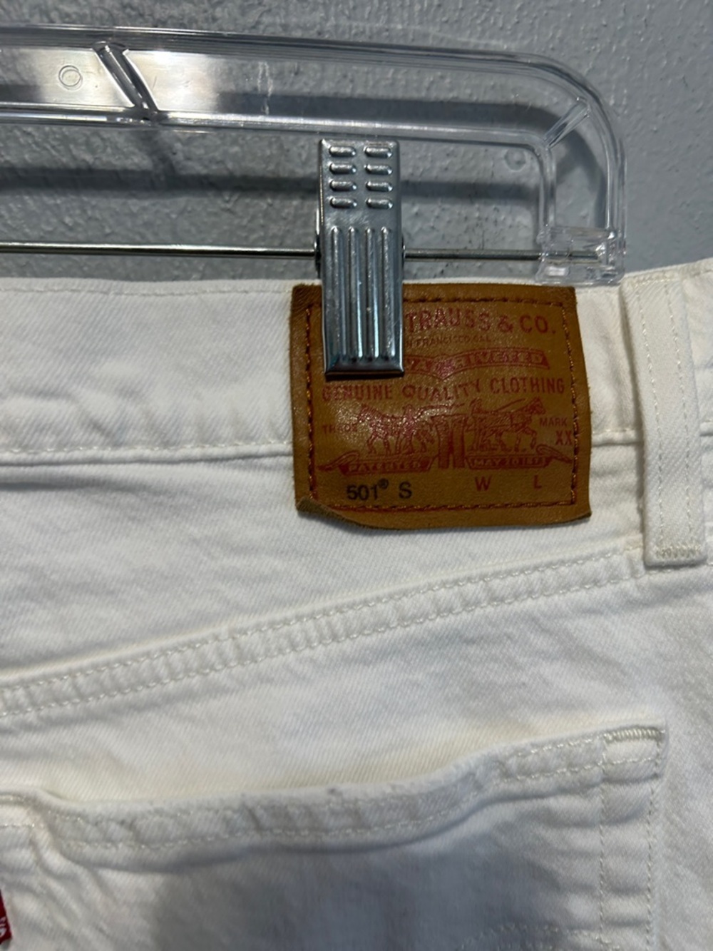 Levi's White Multi Button Straight Jeans Size W32/L28 - Picture 5 of 13